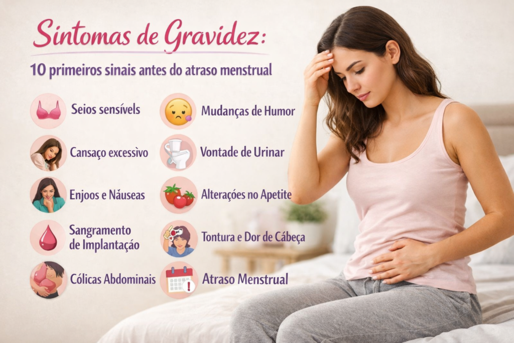 Sintomas de Gravidez: 10 primeiros sinais antes do atraso menstrual