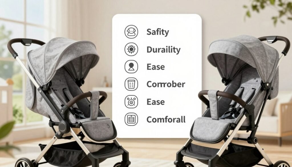 Critérios de avaliação para carrinhos de bebé Critérios de avaliação para carrinhos de bebé